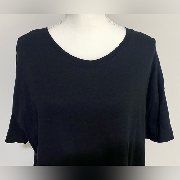 Old Navy Womens XL Solid Black Short Sleeve Oversized Crop Top Comfy Loungewear - Picture 3 of 9